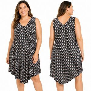 Maurices Black Floral Sleeveless Dress L